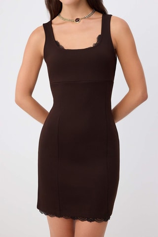 Vestido recto - Marrón