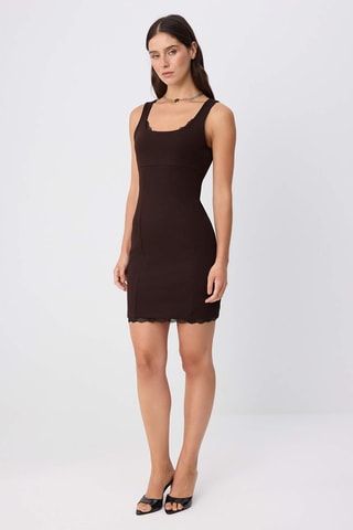 Vestido recto - Marrón