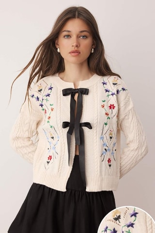 Cárdigan - Blanco y multicolor