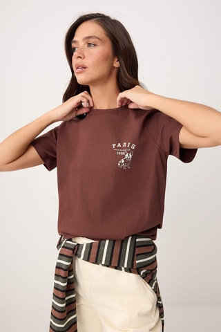 Camiseta regular fit - Marrón