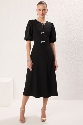 Vestido evasé - Negro
