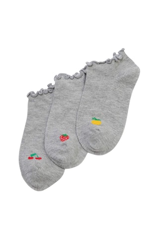 3 pares de calcetines cortos - Gris