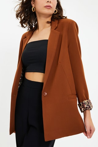 Blazer - Beige, marrón y negro