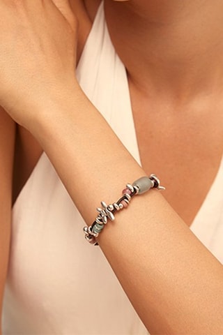 Armband - Leer en Doublé Zilver