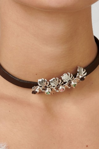 Ketting - Leer en Doublé Zilver