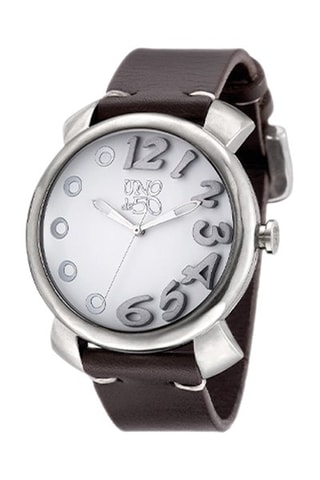 Leren en Doublé Zilver Quartz Horloge Llegas