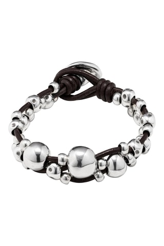 Armband - Leer en Doublé Zilver