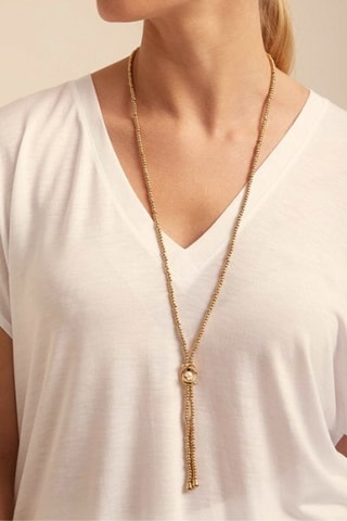 Lange Ketting - Doublé Geelgoud en Vergulde Parel