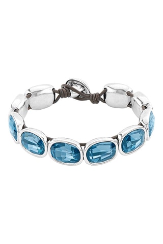 Armband met Swarovski Kristallen Ectasy - Leer en Doublé Zilver