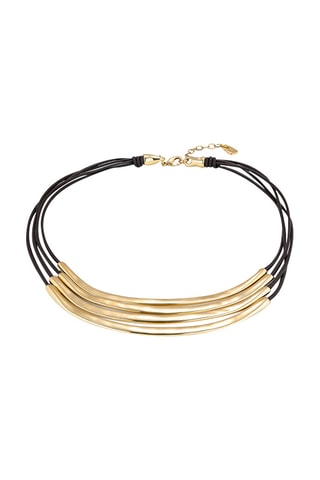 Ketting - Doublé Geelgoud en Leer