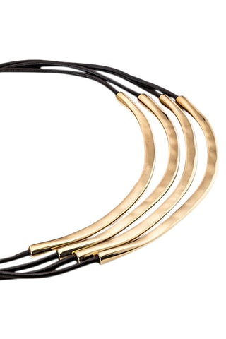 Ketting - Doublé Geelgoud en Leer