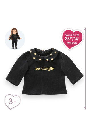 T-Shirt Noir et Or Manches Longues pour poupée ma Corolle - Dès 3 ans