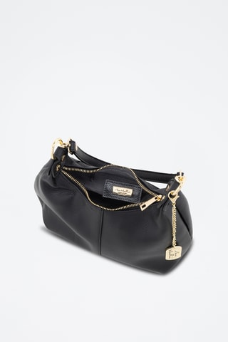 Sac porté épaule en cuir Savina - Noir
