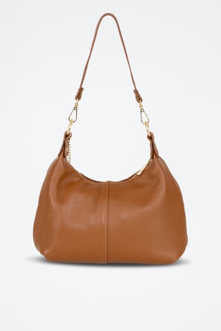 Sac porté épaule en cuir Savina - Camel