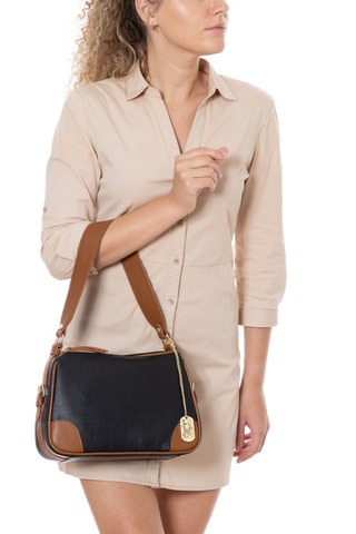 Sac porté épaule en cuir Andreina - Noir