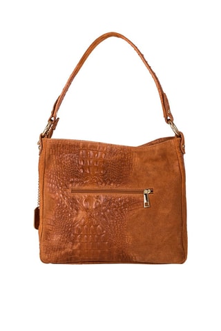 Sac porté épaule en cuir Linda - Doré et marron