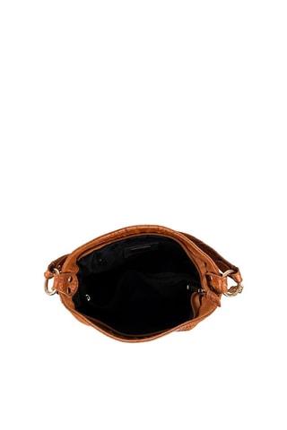 Sac porté épaule en cuir Linda - Doré et marron