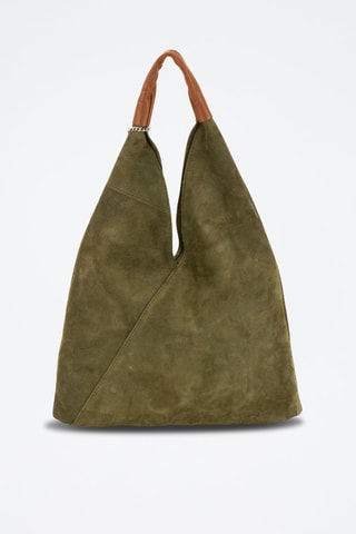 Cabas en cuir Eleonora - Argenté, marron et vert