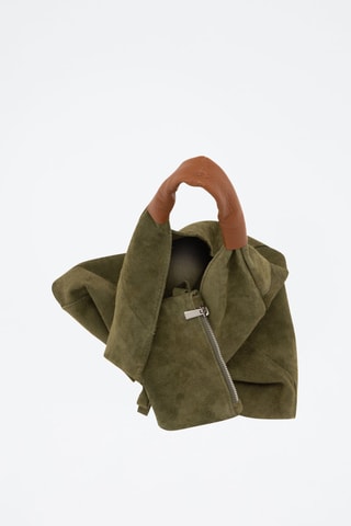 Cabas en cuir Eleonora - Argenté, marron et vert