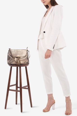 Sac bandoulière en cuir Serra Dolcedorme - Argenté