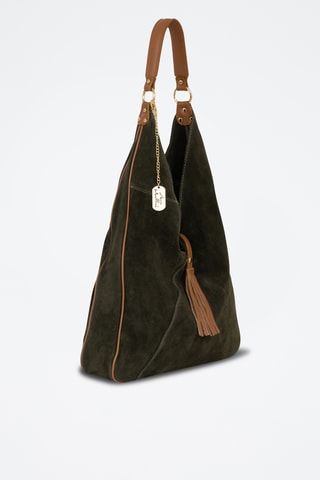 Sac porté épaule en cuir Ludinia - Vert