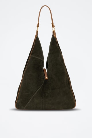 Sac porté épaule en cuir Ludinia - Vert