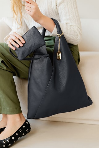 Sac à main en cuir Chersilina - Noir