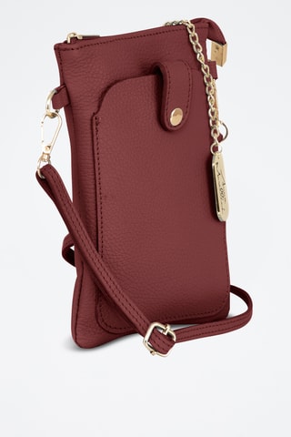 Sac bandoulière en cuir Erica - Rouge foncé
