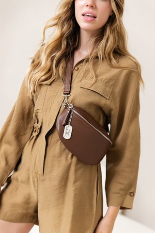 Sac banane en cuir Berenice - Marron