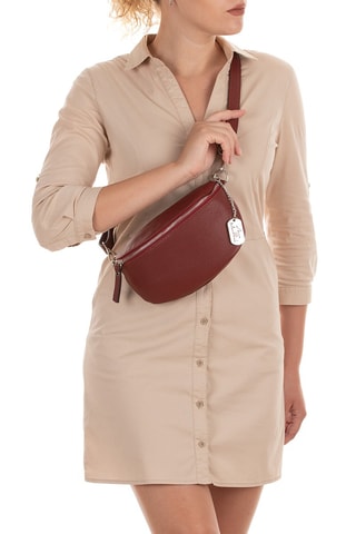 Sac banane en cuir Berenice - Bordeaux