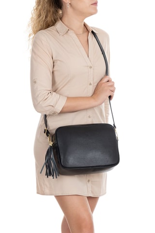 Sac bandoulière en cuir Berta - Noir