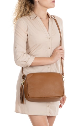 Sac bandoulière en cuir Berta - Marron