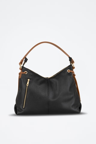 Sac à main en cuir Abruzzata - Noir et marron