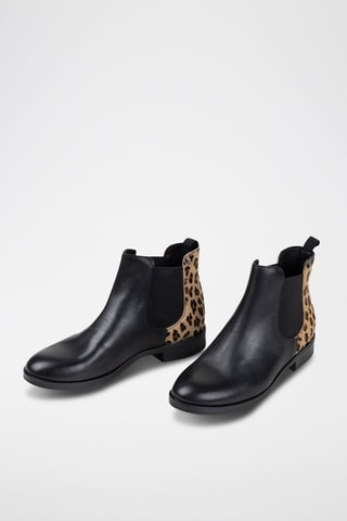 Bottines Chelsea en cuir Bernetta - Noir - Beige, marron et noir