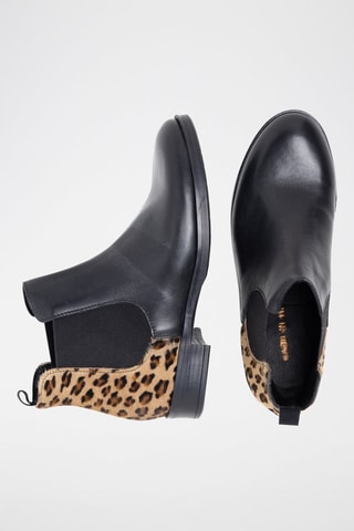 Bottines Chelsea en cuir Bernetta - Noir - Beige, marron et noir