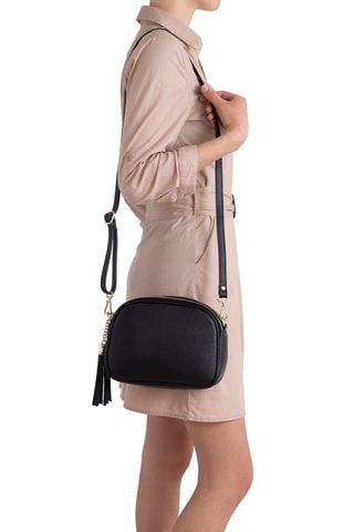 Sac bandoulière en cuir Monte Sparagio - Doré et noir