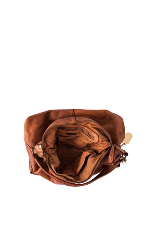 Sac porté épaule en cuir Camilla - Doré et marron