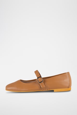 Ballerines en cuir Lorana - Marron
