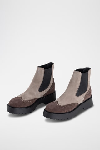 Bottines Chelsea en cuir Lorna - Beige
