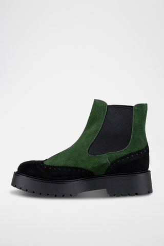 Bottines Chelsea en cuir Bridianda - Noir et vert