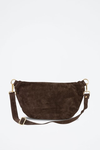 Sac banane en nubuck Iolanda - Marron foncé