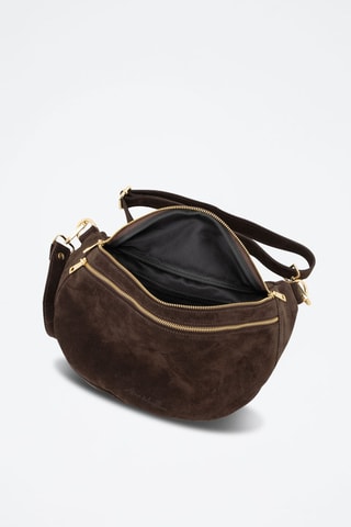 Sac banane en nubuck Iolanda - Marron foncé