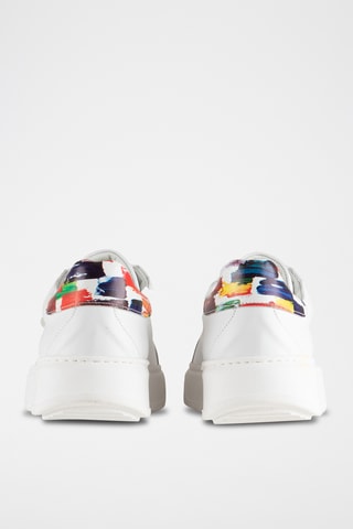 Baskets plateformes en cuir Ottora - Blanc et multicolore