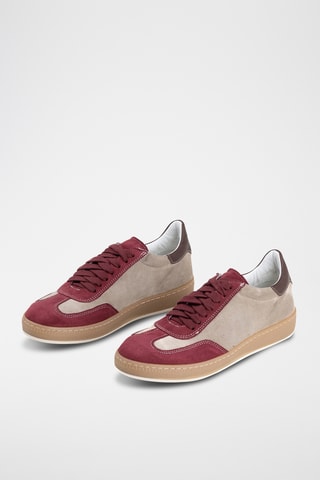 Baskets en cuir Selarita - Beige et bordeaux