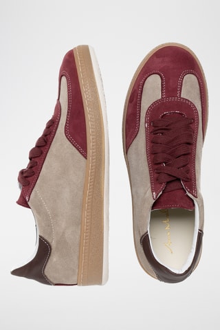 Baskets en cuir Selarita - Beige et bordeaux