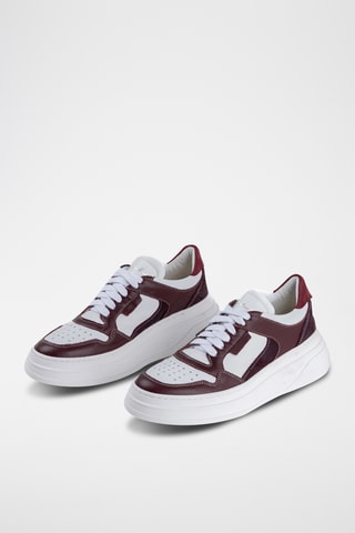 Baskets plateformes en cuir Anola - Bordeaux