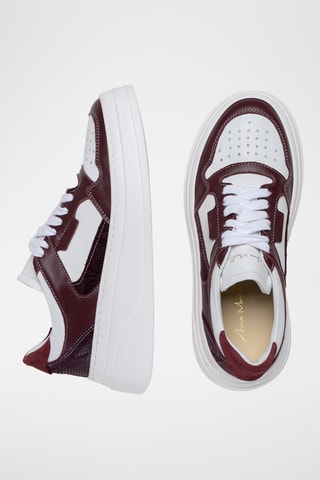 Baskets plateformes en cuir Anola - Bordeaux
