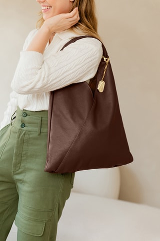 Sac à main en cuir Chersilina - Marron