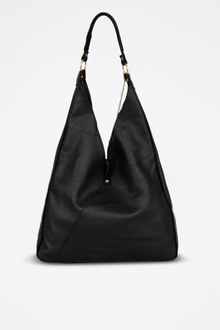 Sac porté épaule en cuir Alettiana - Noir