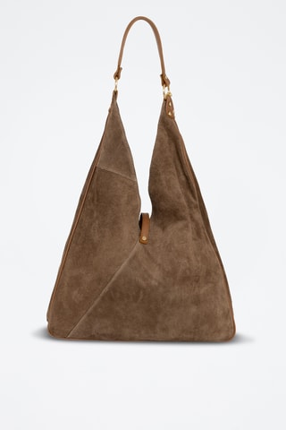 Sac porté épaule en cuir Ludinia - Marron clair